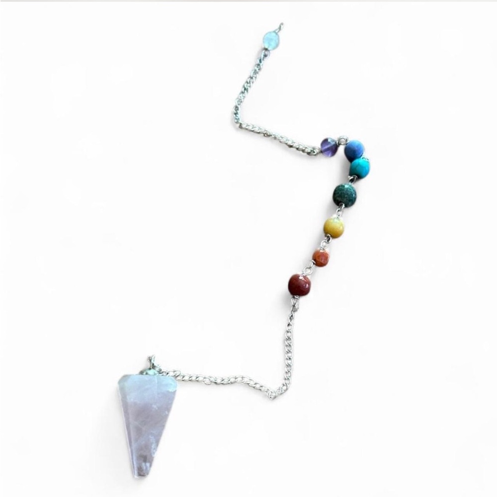New✨Rose Quartz Beaded Pendulum with Chakras